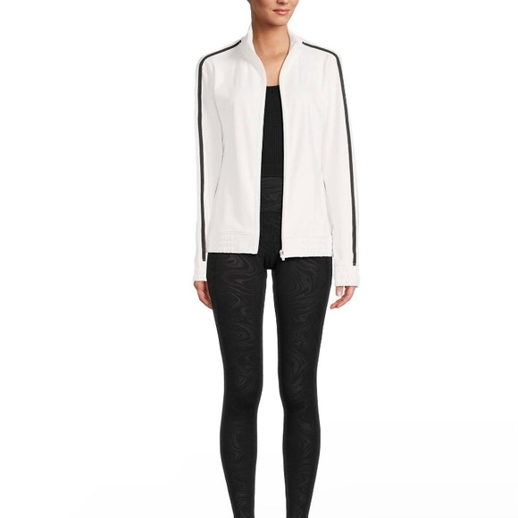 AVIA Womens Athletic Jacket Size Medium 8-10 Track Style Off White New - Picture 2 of 9